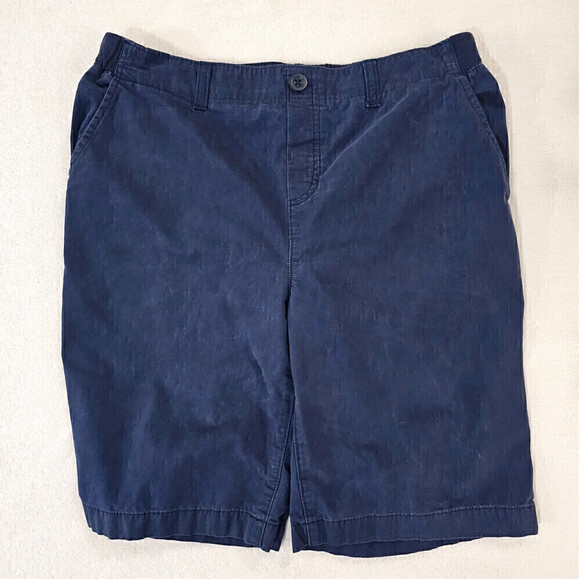 2 pair Lands’ End Pull-on Navy Chino Shorts boy’s size XL - Picture 3 of 6